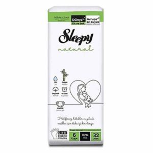 پوشک ارگانیک اسلیپی شورتی آوانتاژ Sleepy natural سایز 6 تعداد 32 عدد