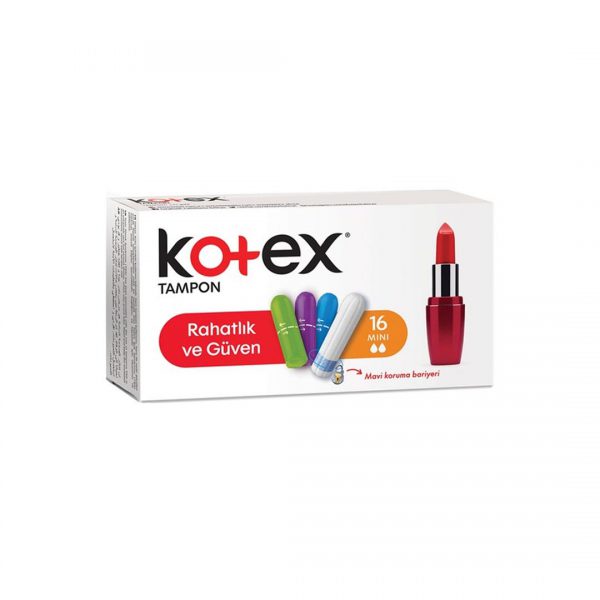 3 تامپون کوتکس kotex سایز مینی بسته 16 عددی - Image 1