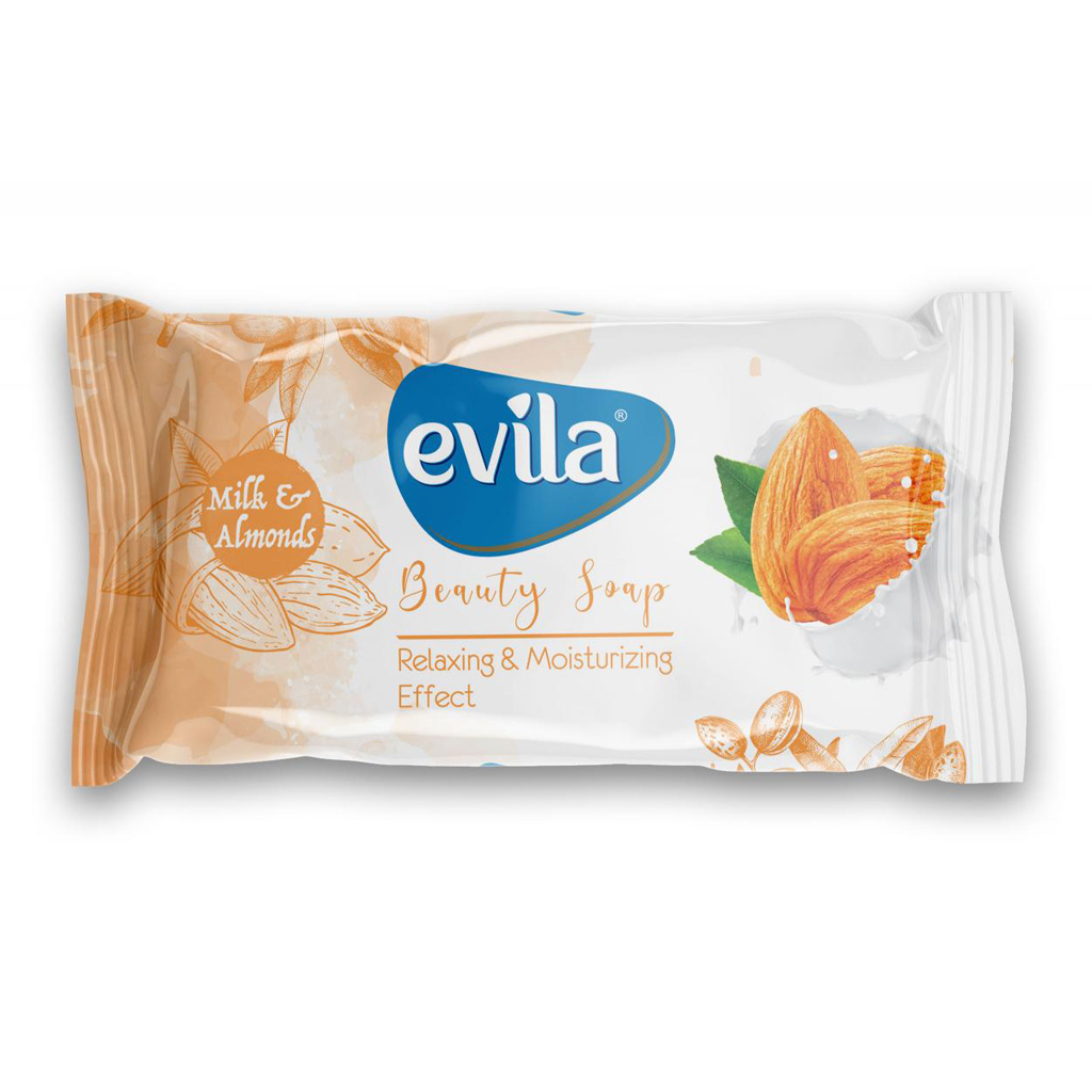 Untitled-3 صابون بادام اویلا evila milk & almonds وزن 125 گرم - Image 1