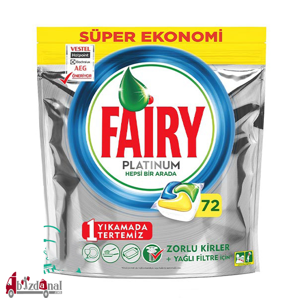 fairy-72 قرص ماشین ظرفشویی فیری پلاتینوم Fairy platinum بسته 72 عددی (آلمانی) - Image 1