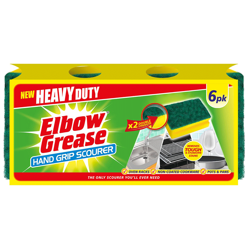 Untitled-34 اسکاج گریس آرنج انگلیسی Elbow Grease Heavy Duty Hand Grip Scourers 6PK همه منظوره 6 عددی 150 گرم - Image 1