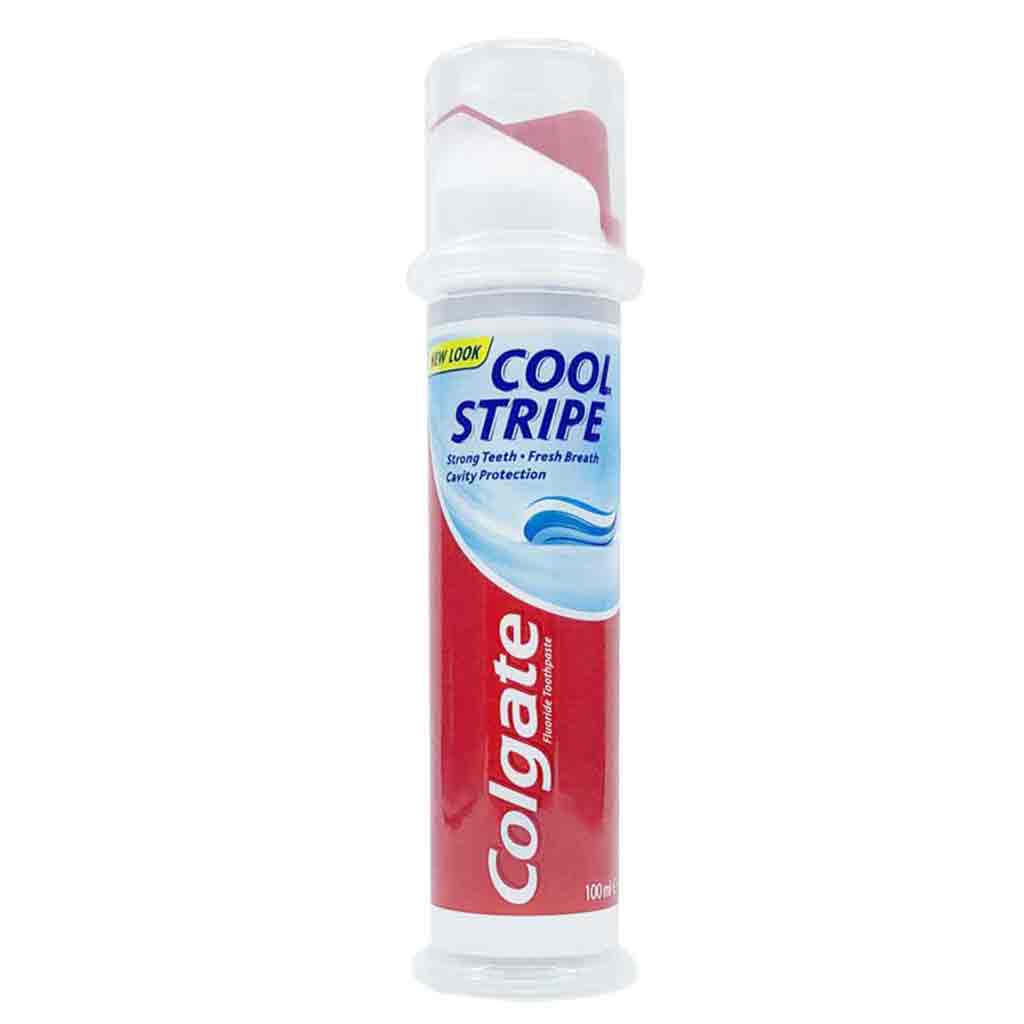 Untitled-11 خمیردندان پمپی انگلیسی کلگیت Colgate Cool Stripe عصاره نعناع 100 میل - Image 1