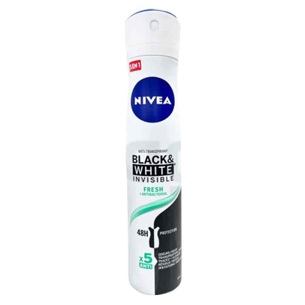 Untitled-4 اسپری ضد تعریق آلمانی زنانه نیوآ Nivea Black & White Fresh ماندگاری 48 ساعته 200 میل - Image 1