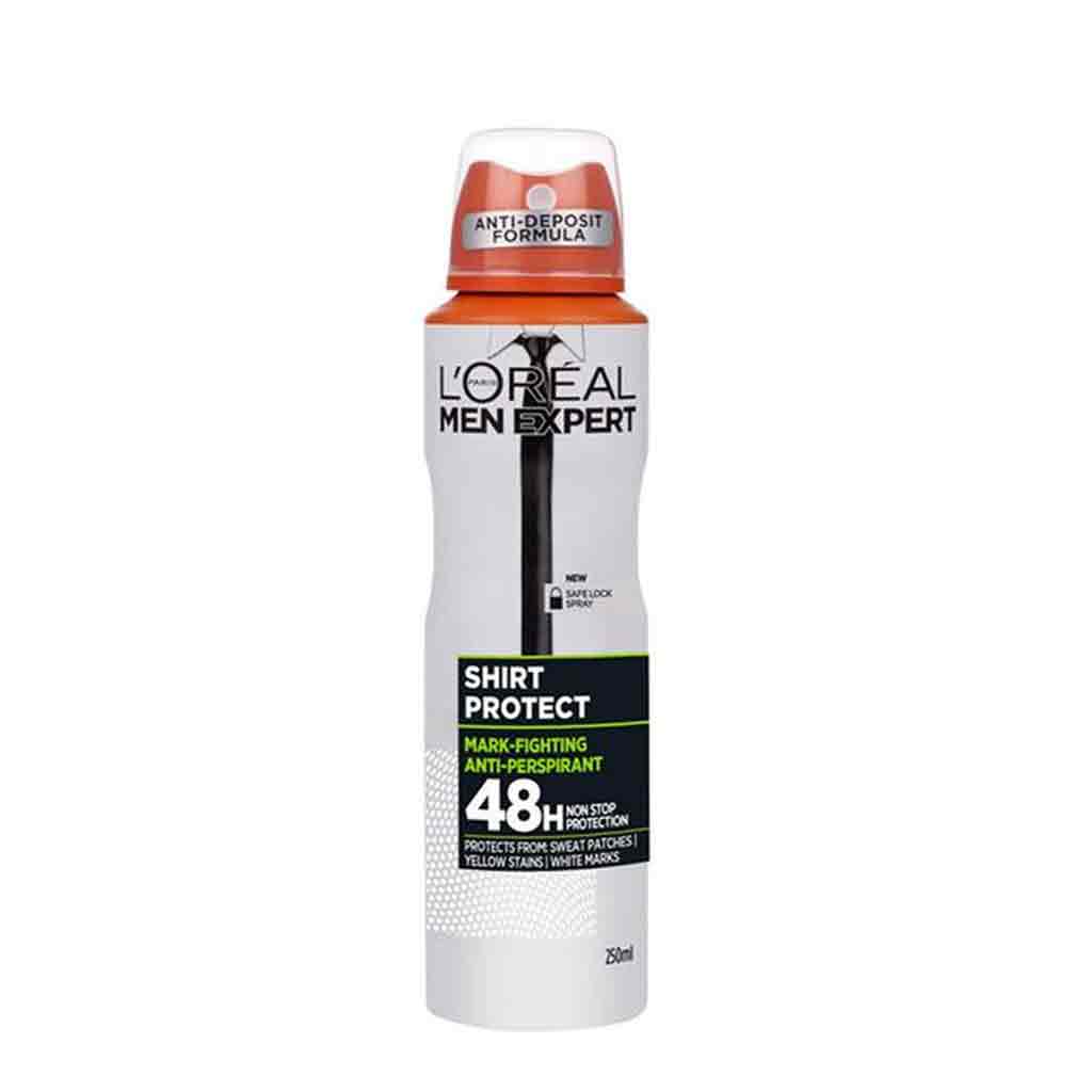 LLL اسپری ضد تعریق مردانه فرانسوی لورآل LOREAL-SHIRT PROTECT خوشبو کننده بدن 250 میل - Image 1