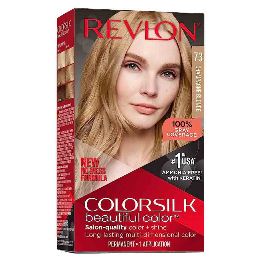 REVLON6 کیت رنگ مو فاقد آمونیاک فرانسوی رولون Revlon Colorsilk Beautiful Hair Color شماره 73 پایه رنگ بلوند شامپاین - Image 1