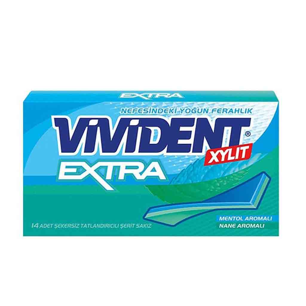 Untitled-22 آدامس ویویدنت VIVIDENT EXTRA با طعم نعنا بسته 14 عددی - Image 1