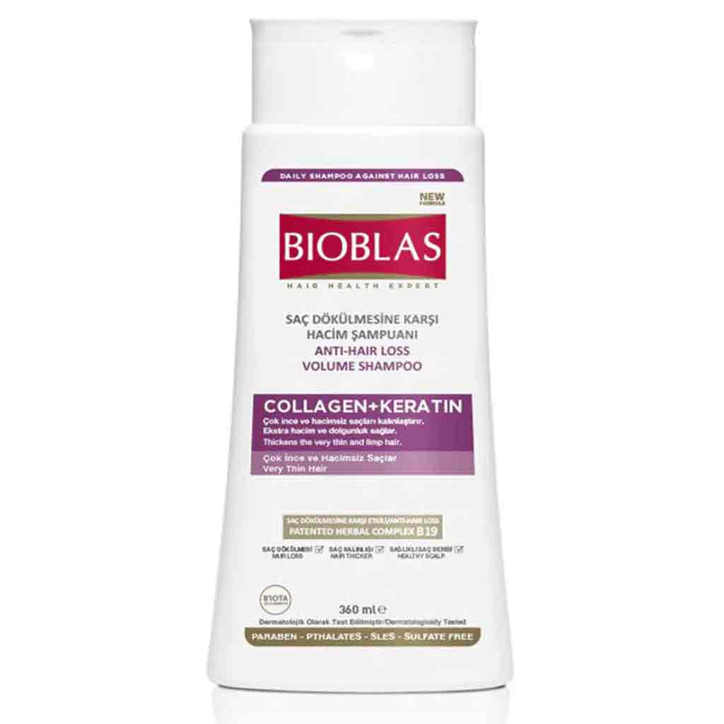 Untitled-14 شامپو سر بیوبلاس Bioblas Collagen + Keratin ضد ریزش مو مناسب موهای نازک و کم حجم 360 میل - Image 1