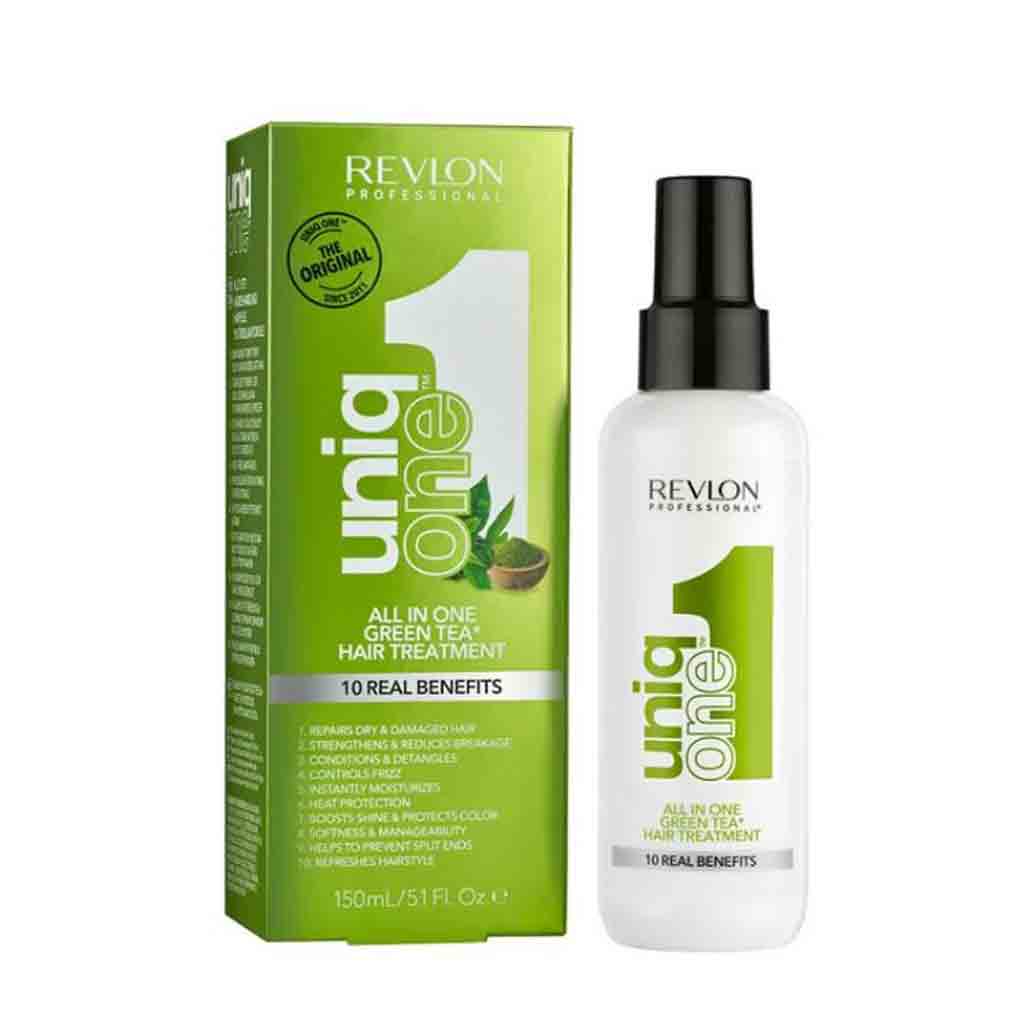 Untitled-1 اسپری مو اسپانیایی 10 کاره رولون یونیک وان Revlon Uniq One با عصاره چای سبز 150 میل - Image 1