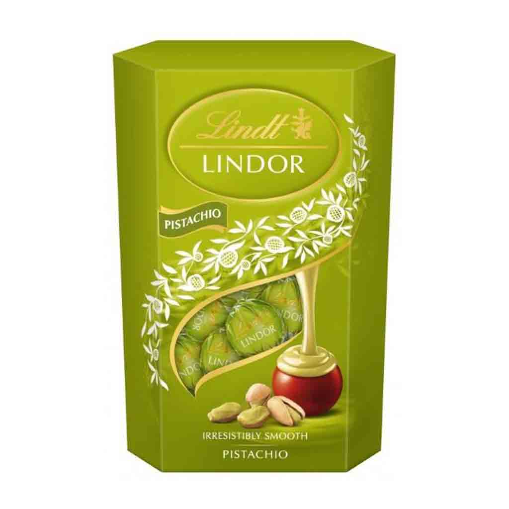 Untitled-1 شکلات شیری ایتالیایی لینت لیندور LINDT lindor PISTACHIO با فیلینگ پسته 200 گرم - Image 1