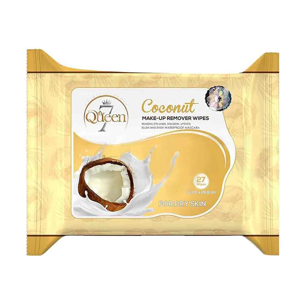 Untitled-15 دستمال مرطوب آرایشی سون کوئین Queen 7 Coconut مناسب پوست خشک بسته 27 عددی - Image 1