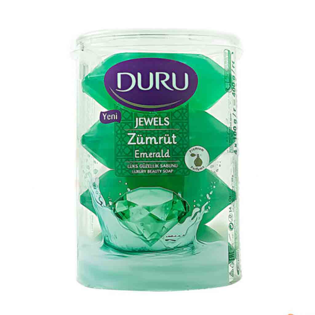 Untitled-3 صابون دورو لیوانی الماس سبز DURU DIAMONDS بسته 4 عددی 400 گرم - Image 1