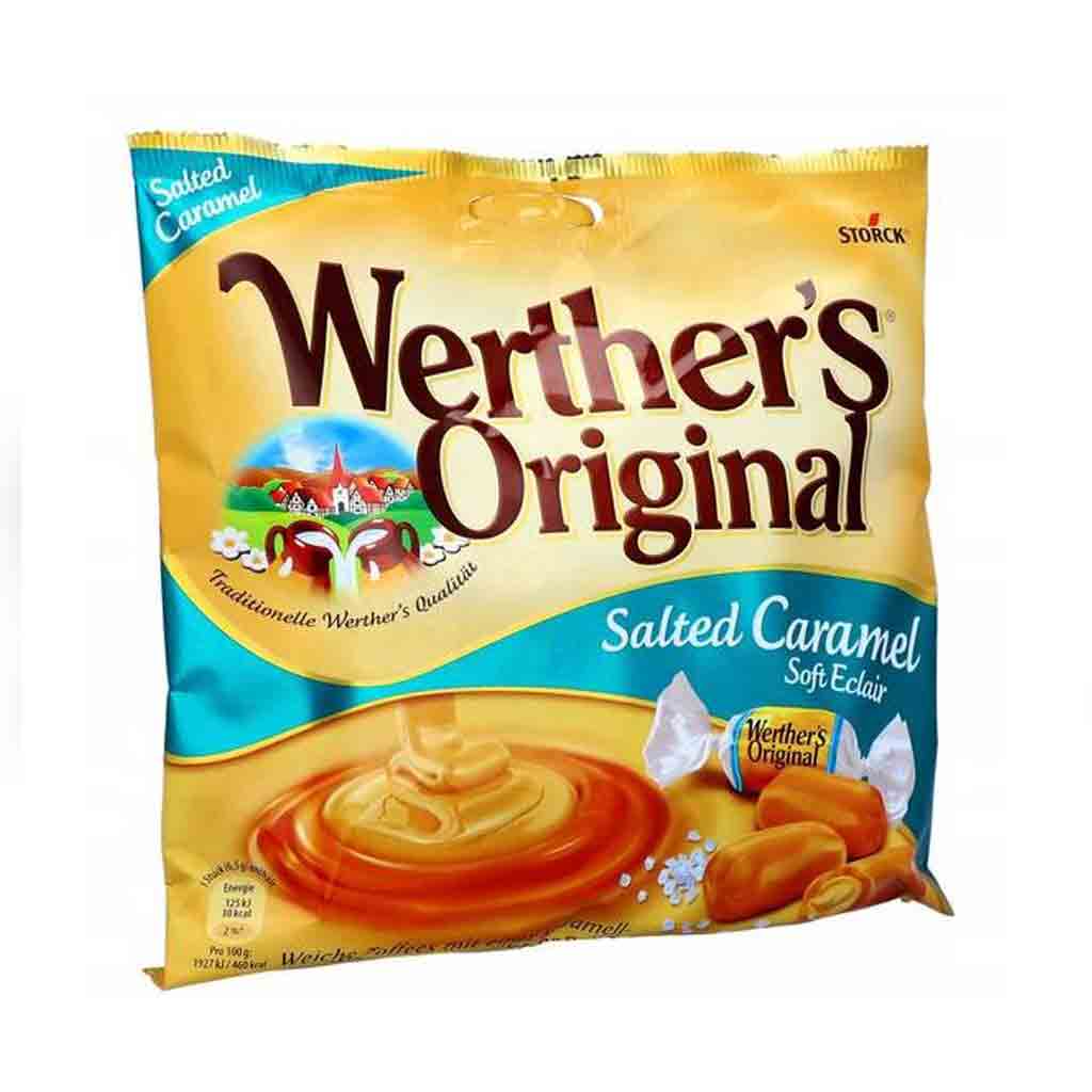 Untitled-1 تافی کارامل نرم نمکی وردرز اورجینال Werther’s Original salted caramel آلمانی 180 گرم تاریخ 2025/08 - Image 1