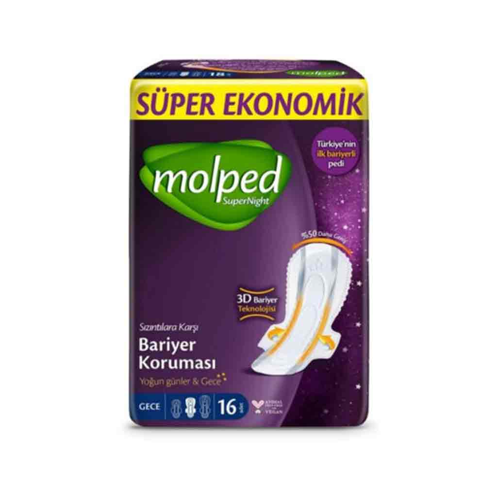 Untitled-21 نوار بهداشتی مولپد ویژه شب Molped Supernight Ultra Gece سایز خیلی بلند بسته 16 عددی - Image 1