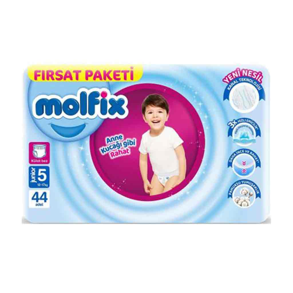 Untitled-19 پوشک شورتی مولفیکس Molfix Pants سایز 5 بسته 44 عددی - Image 1