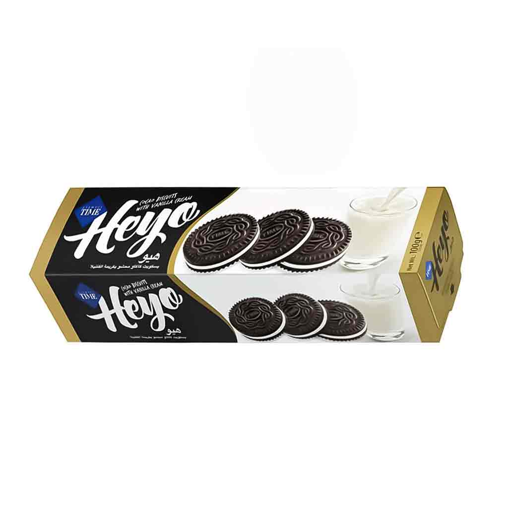 Untitled-8 بیسکوئیت کاکائویی تایم Time Heyo Vanilla با کرم وانیل 100 گرم تاریخ 2025/05/26 - Image 1