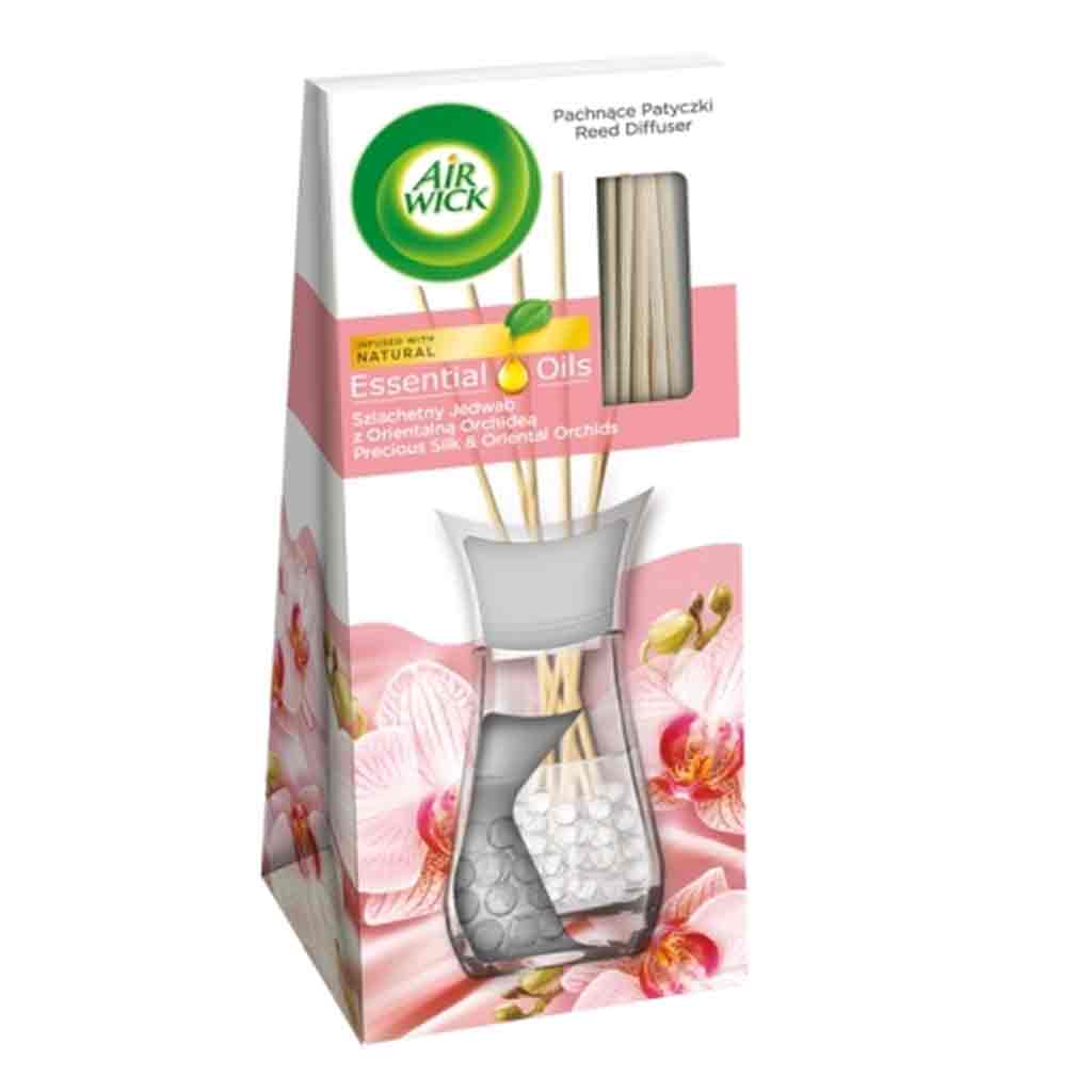 Untitled-30 خوشبو كننده بامبو انگلیسی ایرویک Air Wick Silk & Oriental Orchids با رایحه ارکیده 25 میل - Image 1
