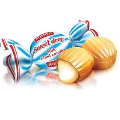 64166 آبنبات مغزدار اوکراینی روشن Roshen Sweet Drop مغزدار کاراملی شیری - Image 1