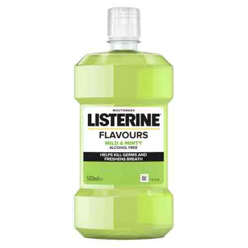 Untitled-1 دهان شویه لیسترین Listerine FLAVOURS MILD & MINTY حجم 500 میل - Image 1