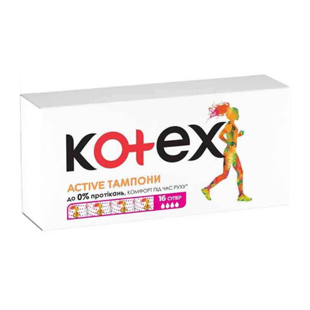 Untitled-1 تامپون استخری کوتکس KOTEX Super سایز متوسط بسته 16 عددی - Image 1