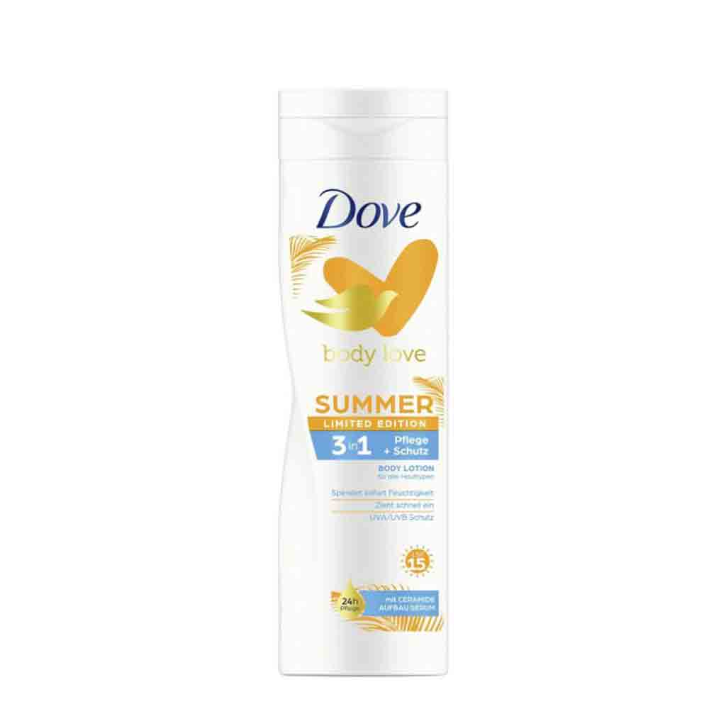 Untitled-1 لوسیون بدن هلندی داو Dove Body Love Summer با محافظ UVA/UVB و SPF15 وزن 250 میل - Image 1