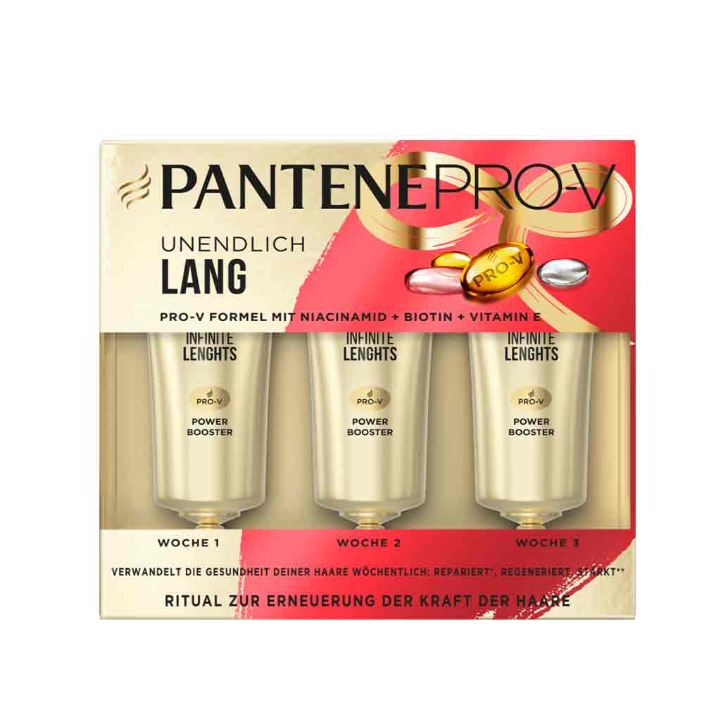 Untitled-6 پک سرم مو پنتن Pantene Pro-V Rescue Shots Unendlich Lang حاوی نیاسینامید ، بیوتین و ویتامین ای 45 میل - Image 1