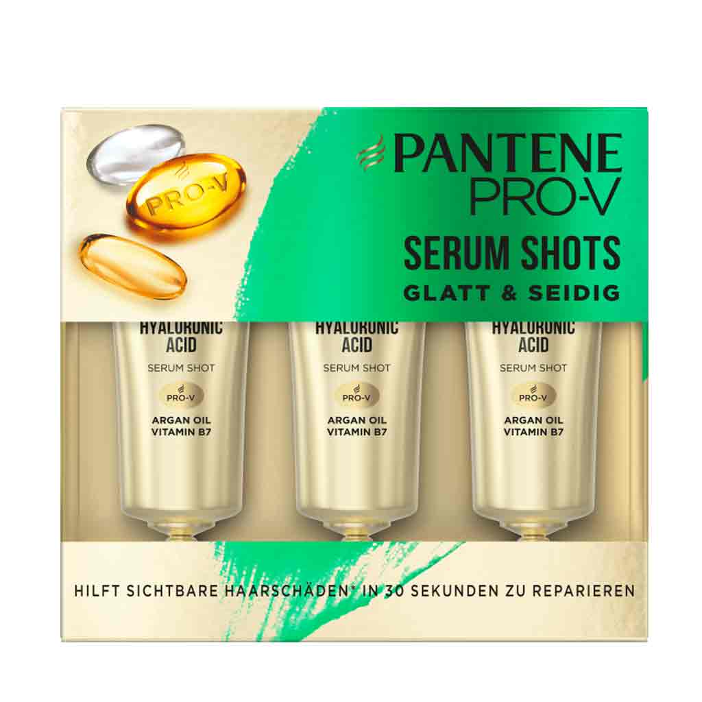Untitled-7 پک سرم مو سه عددی پنتن Pantene Pro-V Glatt & Seidig حاوی روغن آرگان و ویتامین B7 حجم 45 میل - Image 1