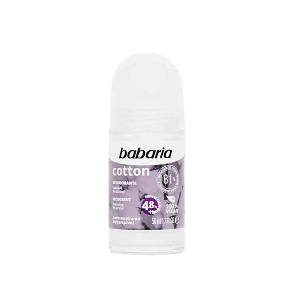 Untitled-24 مام رولی باباریا Babaria Deodorant Cotton حاوی عصاره پنبه 50 میل - Image 1