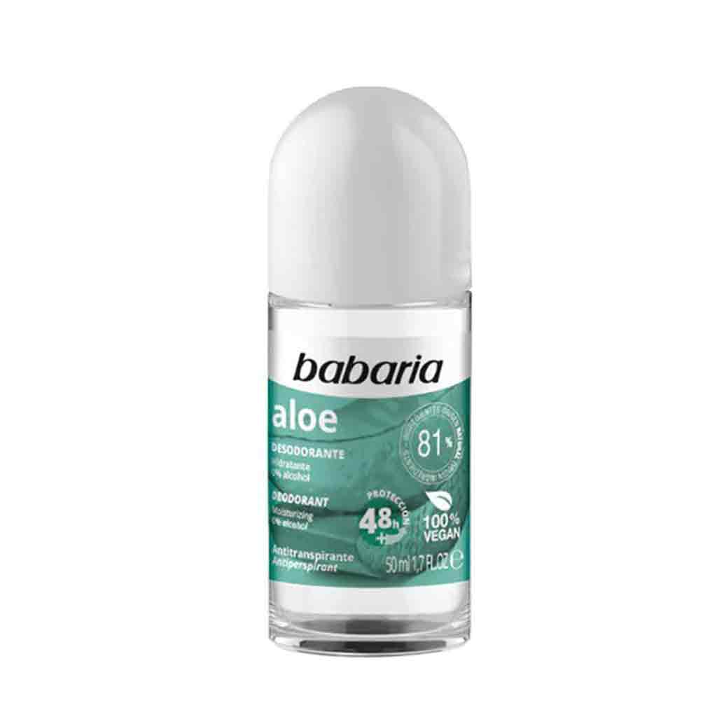 Untitled-26 مام رولی باباریا Babaria Deodorant Aloe vera حاوی عصاره آلوئه ورا 50 میل - Image 1