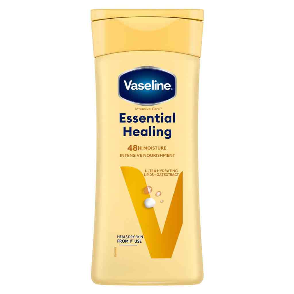 Untitled-4 لوسیون بدن هلندی وازلین Vaseline Essential Healing مناسب انواع پوست 200 میل - Image 1