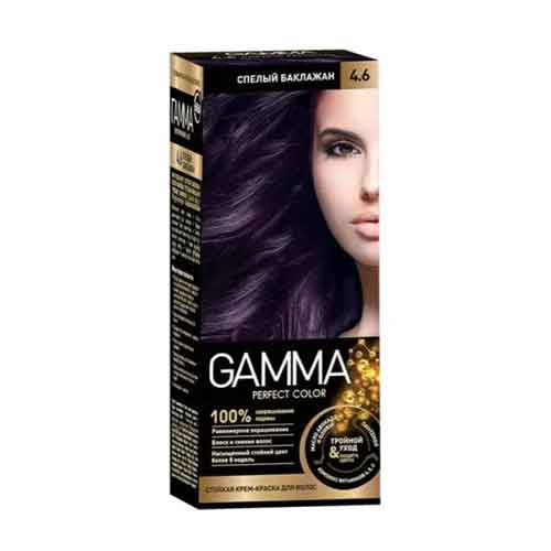 4.6 کیت رنگ مو روسی گاما Gamma شماره 4.6 رنگ بادمجانی - Image 1