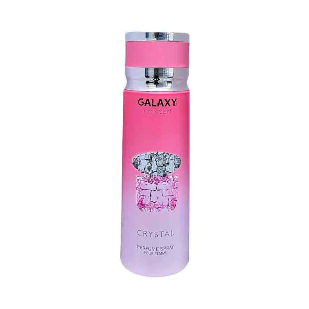 Untitled-1 اسپری بدن زنانه گلکسی کریستال Galaxy CRYSTAL رایحه ملایم 200 میل - Image 1
