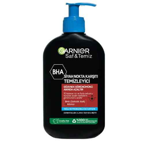 garnier-saf-temiz-siyah-nokta-karsiti-yuz-temizleme-jeli-250ml ژل شستشو لهستانی گارنیر Garnier حاوی زغال فعال و BHA مدل Saf Ve Temiz حجم 250 میل - Image 1