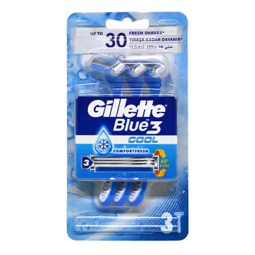 0149165_gillette-blue3-cool-tiras-bicagi-3lu-poset خودتراش کلمبیایی مردانه ژیلت آبی Gillette Blue Cool سه تیغه بسته 3 عددی - Image 1