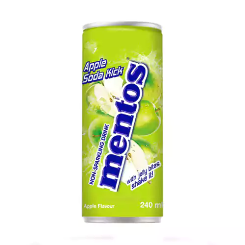 IMG_1596 نوشیدنی پالپ دار هلندی منتوس mentos مدل Apple Soda Kick با طعم سیب 240 میل تاریخ 2025/05/27 - Image 1