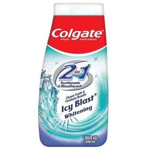 Untitled-1 خمیر دندان 2 در 1 دهانشویه و سفید کننده کلگیت Colgate Icy Blast هلندی 100 میل - Image 1