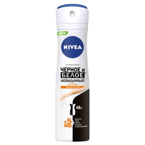 Untitled-2 اسپری ضد تعریق زنانه روسی نیوآ NIVEA Black & White Extra ماندگاری 48 ساعته 150 میل - Image 1