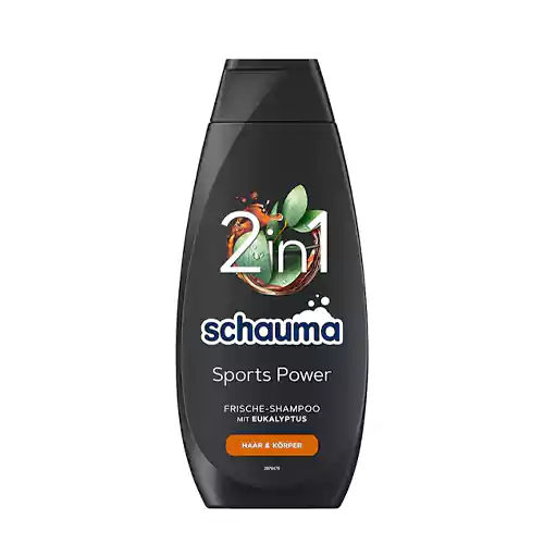 71KKt7c9qnL._AC_SY879_ شامپو سر و بدن 2 در 1 اتریشی شوما Schauma مدل Sports Power رایحه اکالیپتوس 400 میل - Image 1