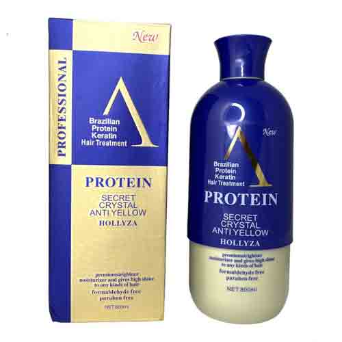 Untitled-1 پروتئین مو برزیلی A هولیزا ضد زردی PROTEIN SECRET CRYSTAL ANTI YELLOW HOLLYZA مناسب انواع مو و موهای آسیب دیده و کشسان 800 میل - Image 1