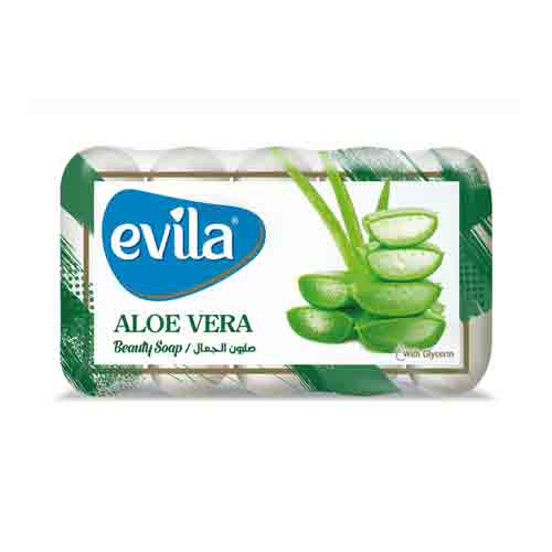Untitled-12 صابون اویلا Evila ALOE VERA با عصاره آلوئه ورا بسته 5 عددی وزن 275 گرم - Image 1