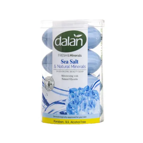 صابون-حاوی-عصاره-نمک-دریا-دالان-440-گرمی1 صابون دالان Dalan Sea Salt حاوی نمک دریا و مواد معدنی طبیعی بسته 4 عددی - Image 1
