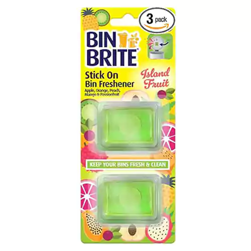 71I02BSyjhL._AC_SX679_PIbundle-3,TopRight,0,0_SH20_ (1) خوشبو کننده سطل زباله بریتانیایی بن بریت Bin Brite Stick On Island Fruit رایحه میوه جزیره بسته 2 عددی - Image 1