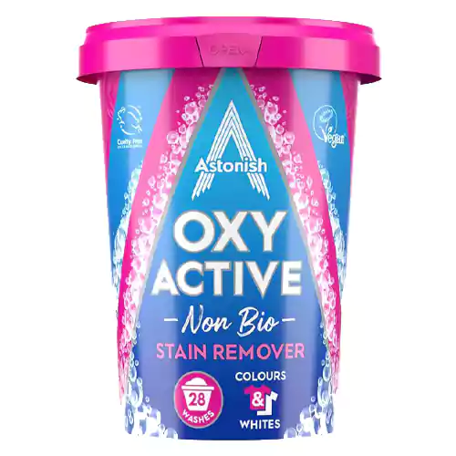 71+MT+aj5TL._AC_SX569_ پودر ماشین لباسشویی ضد لکه و بو بریتانیایی آستونیش Astonish Oxy Active روشن کننده رنگ پارچه 625 گرم - Image 1