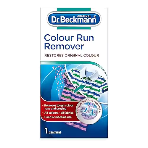 81o2GoieaaL._AC_SY450_ پاک کننده لکه لباس بریتانیایی دکتر بکمن Dr. Beckmann Colour Run Remover تثبیت کننده رنگ لباس 75 گرم - Image 1