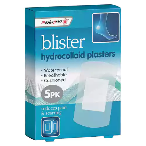 81q52rrQx4S._AC_SY879_ چسپ ضد تاول بریتانیایی مسترپلاست پلاستر Masterplast Blister Hyderocolloid Plasters حاوی هیدروکلوئید بسته 5 عددی - Image 1