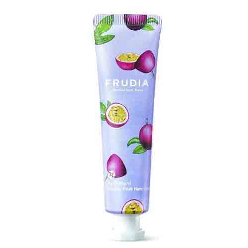 Untitled-1 کرم مرطوب کننده دست فرودیا FRUDIA - Passion Fruit (محصول کره جنوبی ) عصاره میوه شور 30 گرم - Image 1