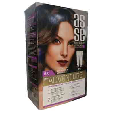 Untitled-11 رنگ مو بدون آمونیاک آسه asse DARK BROWN شماره 6.0 دو تیوپ قهوه ای تیره 100 میل - Image 1
