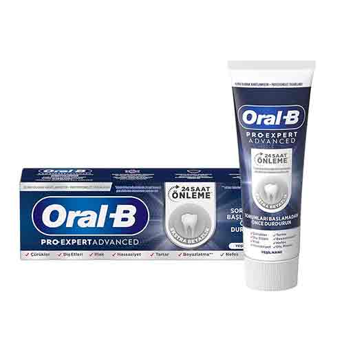 Untitled-16 خمیر دندان هلندی 8 کاره اورال بی Oral B Pro Expert Advanced سفید کننده 75 میل - Image 1