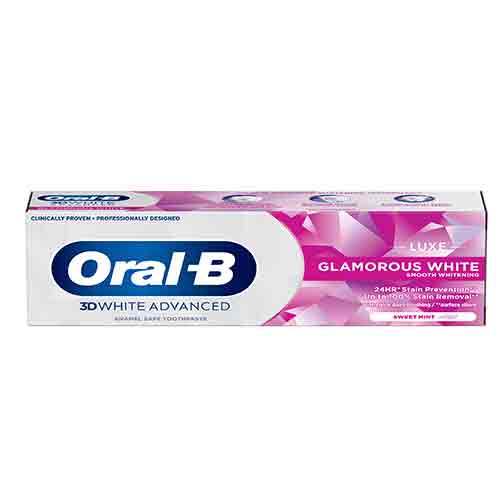 Untitled-19 خمیر دندان هلندی اورال بی Oral B Glamorous White سفید کننده 75 میل - Image 1