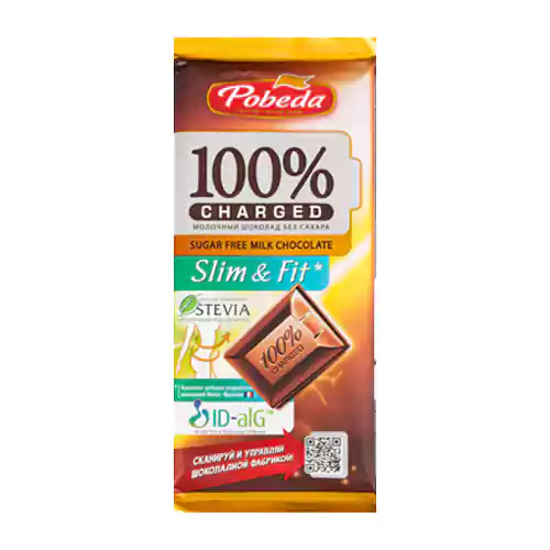 شکلات-شیری-رژیمی-بدون-قند-پوبدا.دیابت-شاپ1 تبلت رژیمی روسی پوبدا Pobeda Slim & Fi بدون قند 100 گرم - Image 1