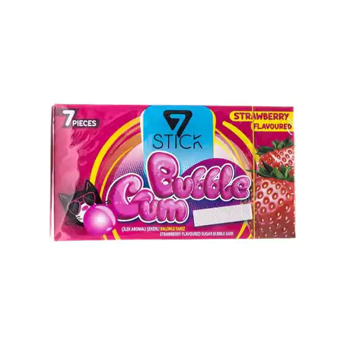 10303040(1) آدامس هفت استیک 7stick Bubble Gum Strawberry با طعم توت فرنگی بسته 7 عددی - Image 1